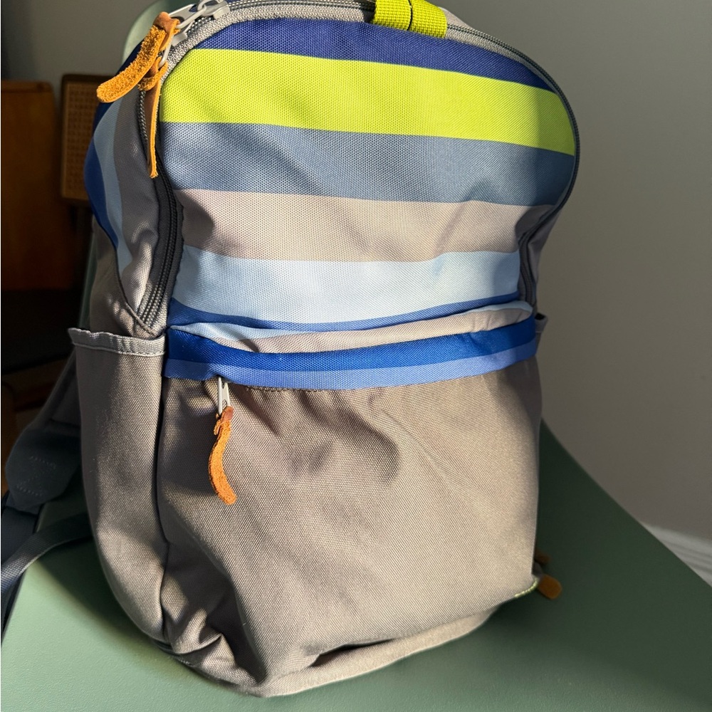 New Land’s End Striped Blue, Grey and Green  Backpack